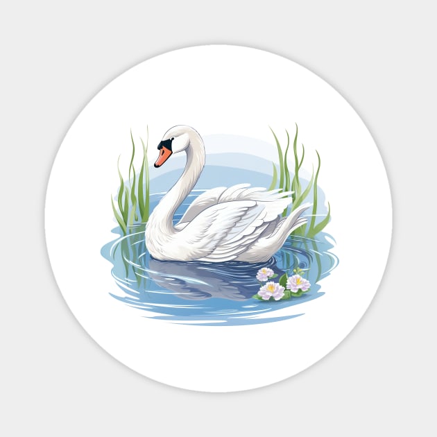 White Swan Magnet by zooleisurelife